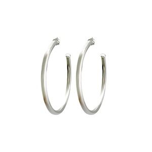 2.5” White Gold Hoop Earrings